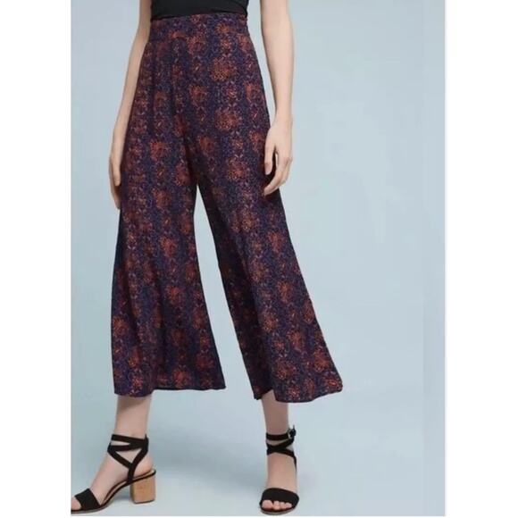 ANTHROPOLOGIE Elevenses Tessie Wide Leg Printed Pants // 2 - Picture 2 of 11
